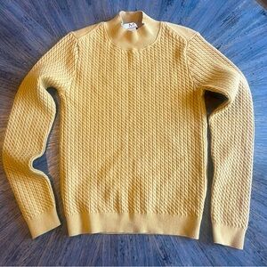 Magaschoni Yellow Crewneck Sweater Chunky Cable Knit‎ Women’s Small